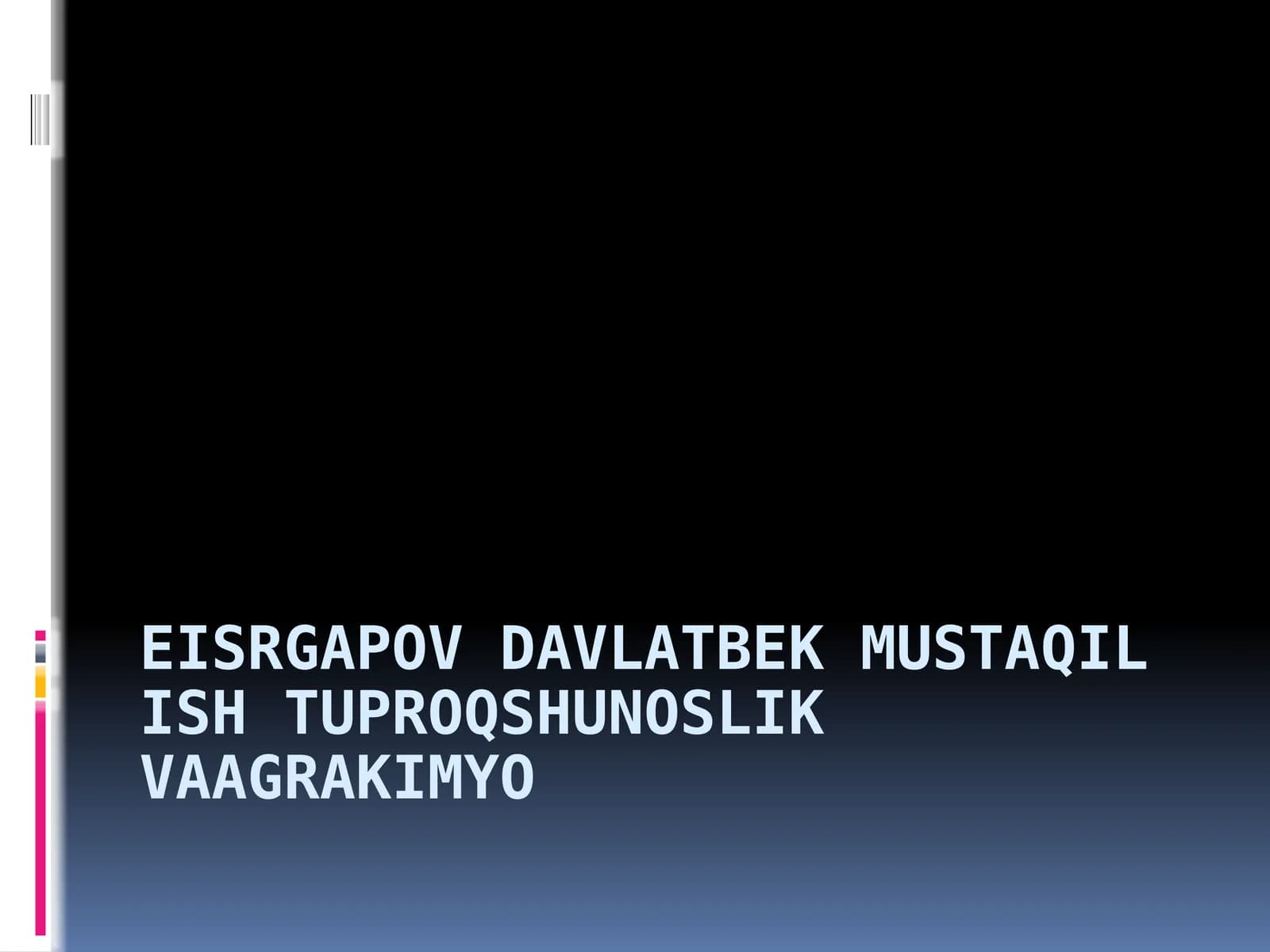 HOZIRGI KUNDA TUPROQ UNUMDORLIGINI OSHIRISHNING ZAMONAVIY USULLARI