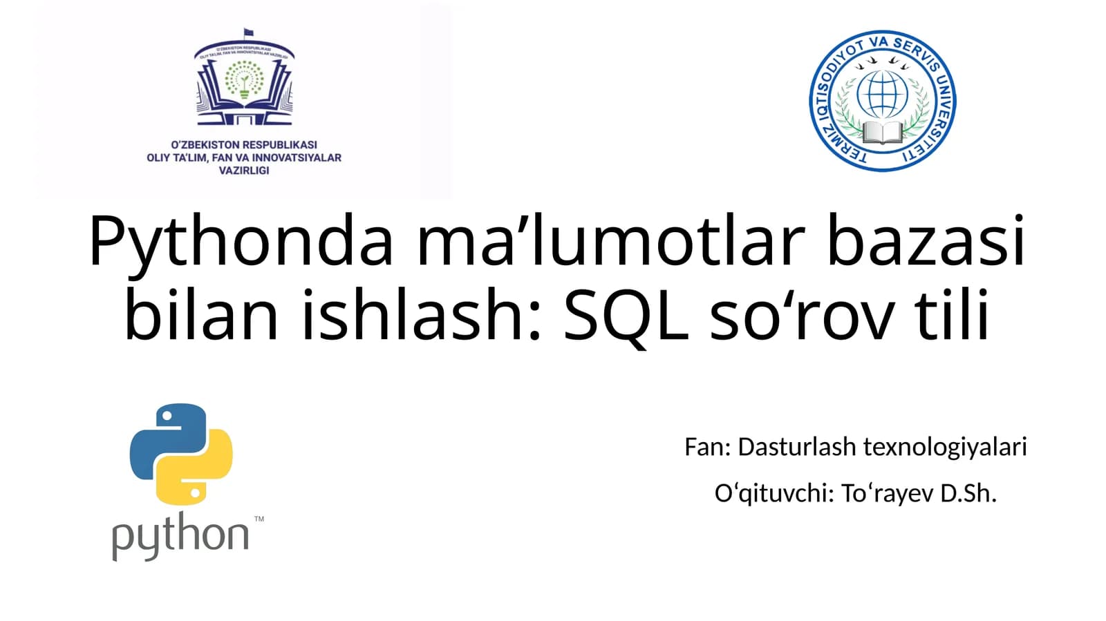 SQL so‘rov tili
