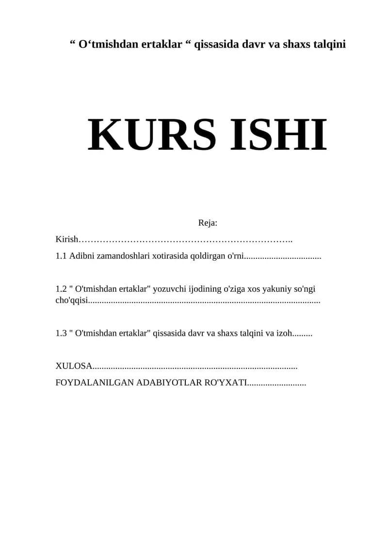 O‘tmishdan ertaklar