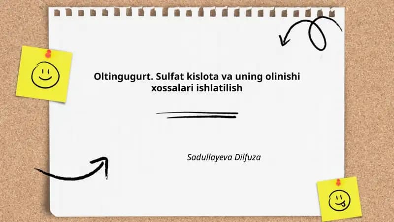 Oltingugurtning kimyoviy xossalari