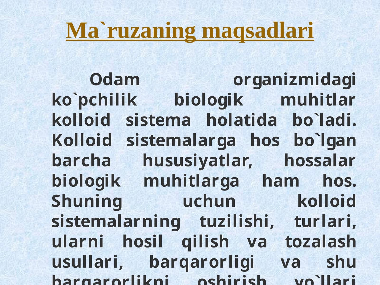 Kolloid sistemalar