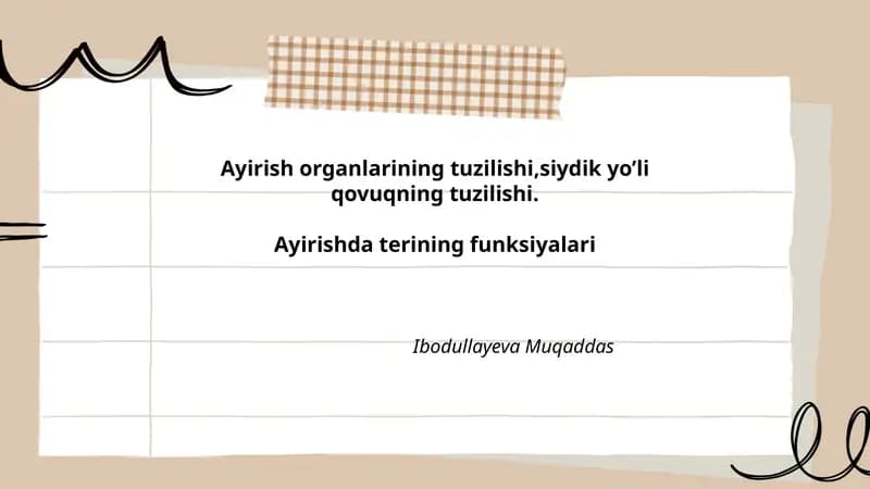 Ayirish Organlarining Tuzilishi