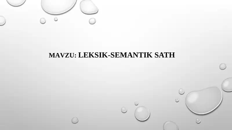 LEKSIKOLOGIYA
