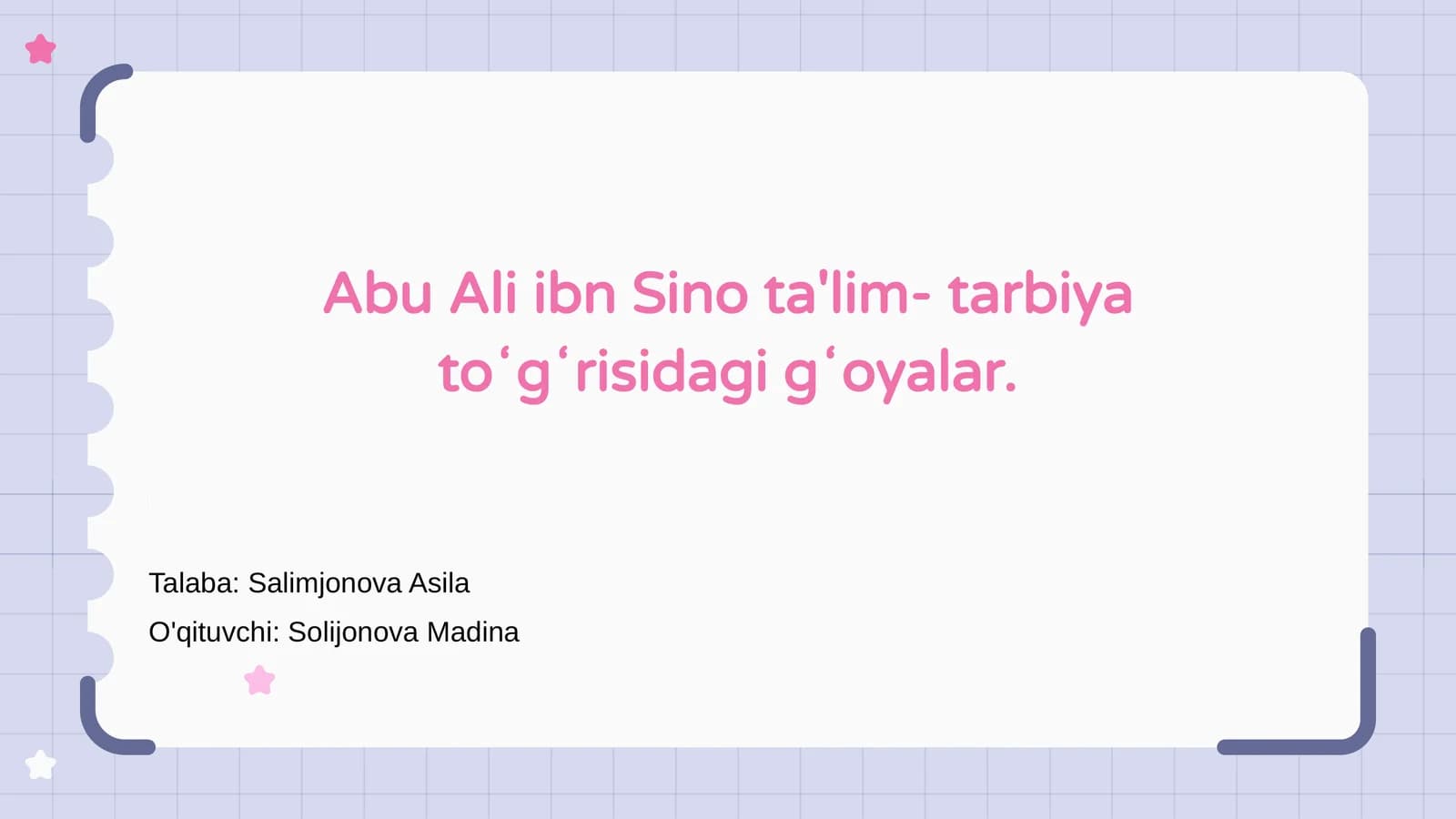 Abu Ali ibn Sino ta'lim- tarbiya toʻgʻrisidagi gʻoyalar