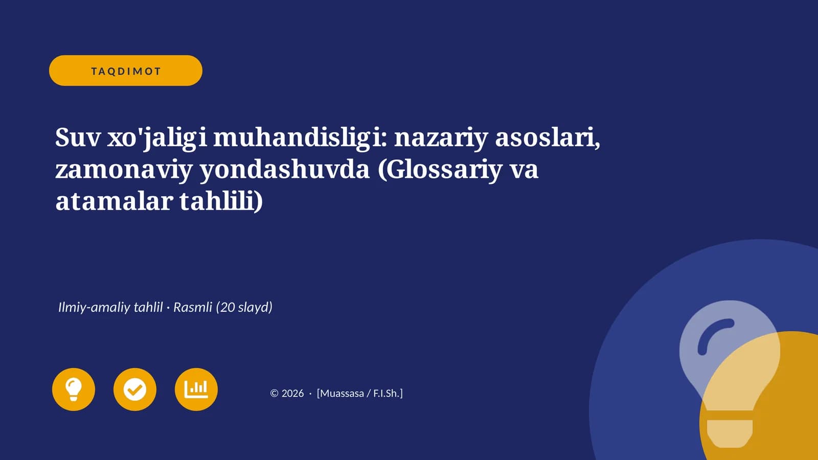 Suv xo'jaligi muhandisligi: nazariy asoslari, zamonaviy yondashuvda (Glossariy va atamalar tahlili)