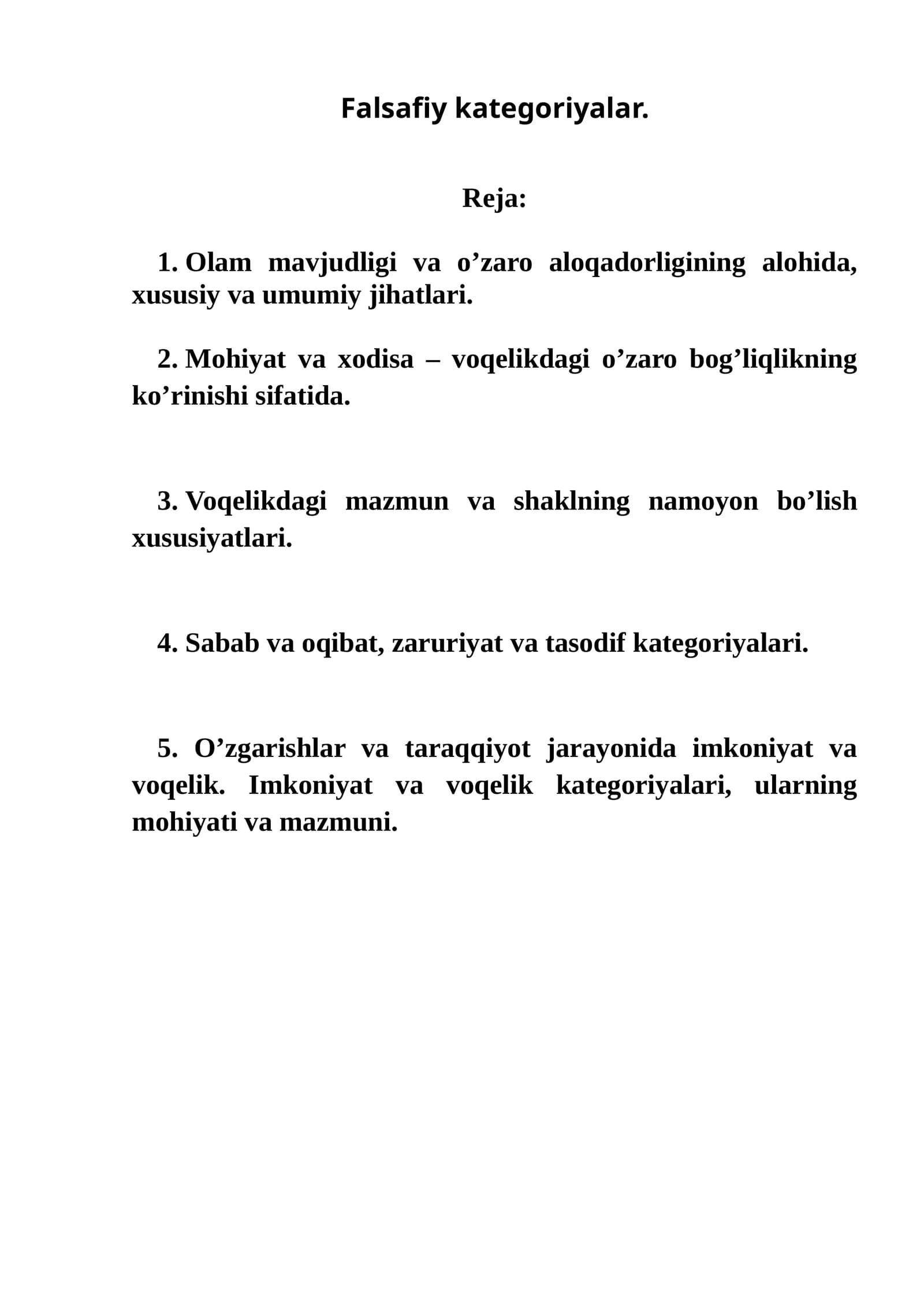 Falsafiy kategoriyalar