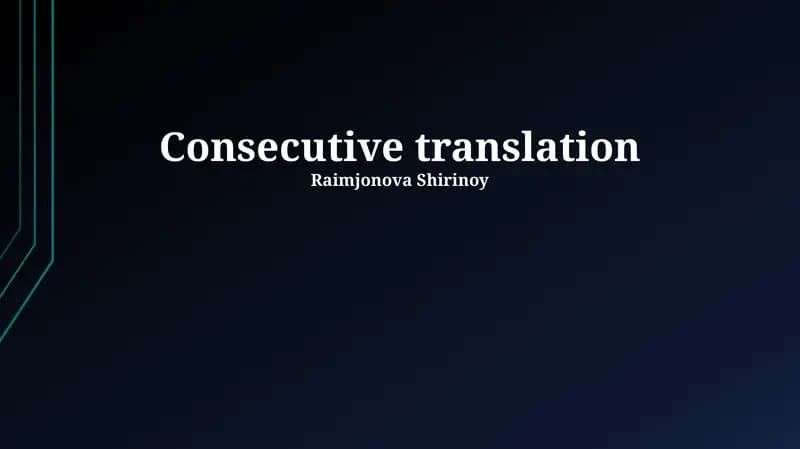 Consecutive Interpreting