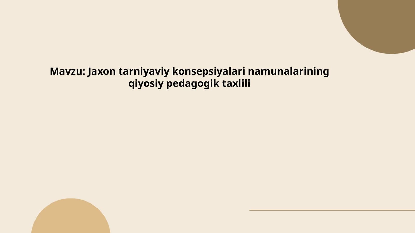 Jaxon tarniyaviy konsepsiyalari namunalarining qiyosiy pedagogik taxlili