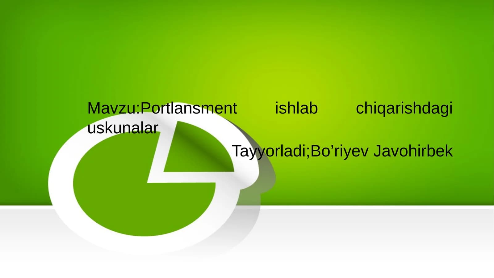 Portlansment ishlab chiqarishdagi uskunalar