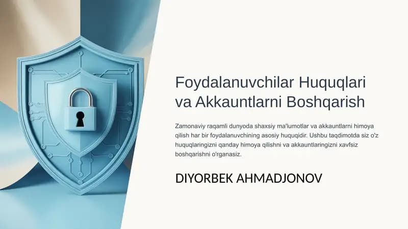 Foydalanuvchilar huquqlarini va akkauntlarni boshqarish