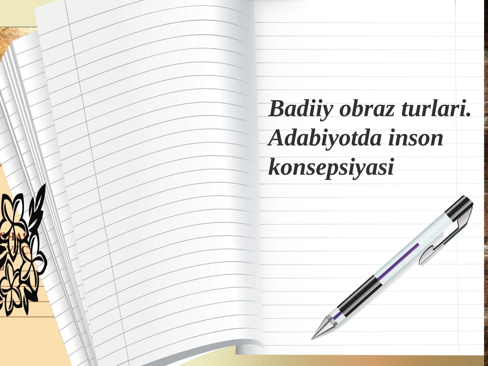 Badiiy obraz turlari. Adabiyotda inson konsepsiyasi