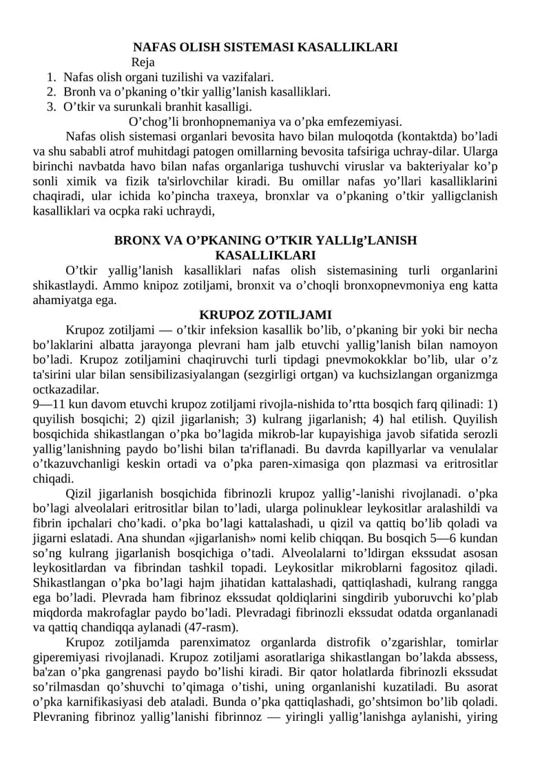 NAFAS OLISH SISTEMASI KASALLIKLARI
