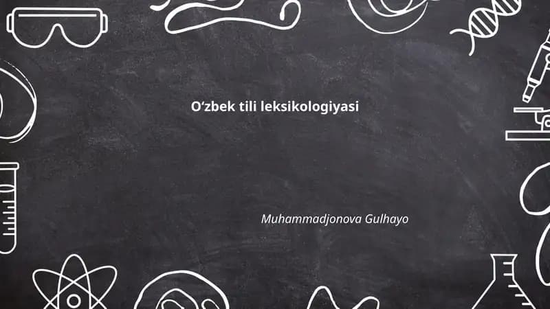 Oʻzbek tili leksikologiyasi