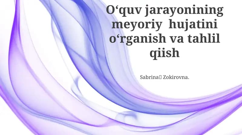 Asosiy Bandlar va Talqinlar