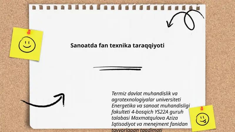 Sanoatda fan texnika taraqqiyoti