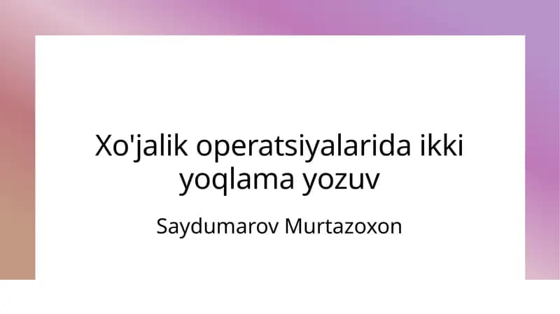 Ikki yoqlama yozuv