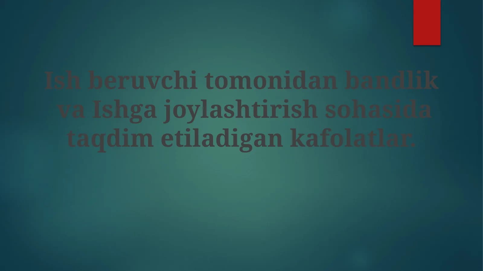 Ish bilan ta'minlash va joylashtirish kafolatlari