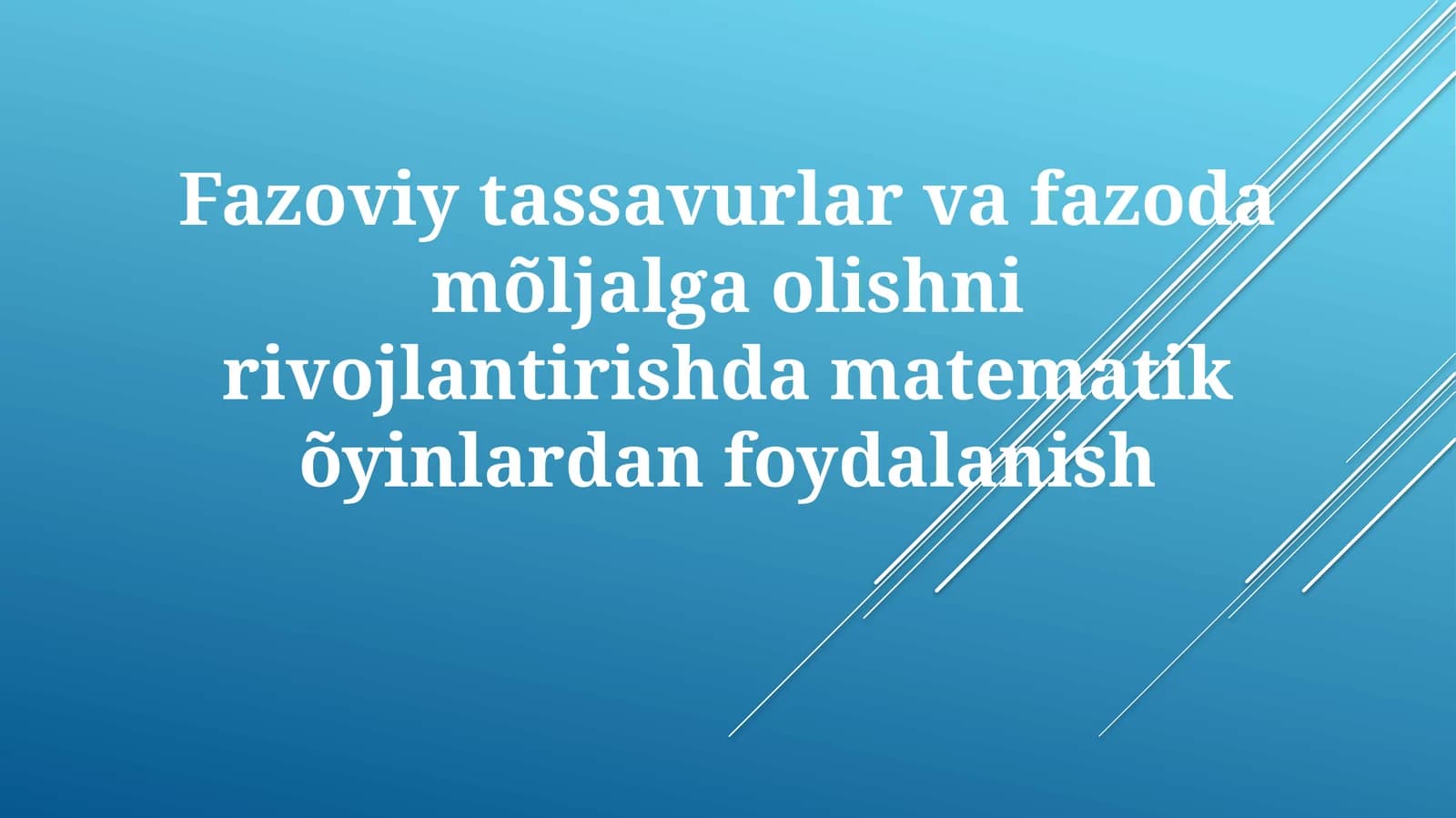 Fazoviy tassavurlar va fazodagi olishni rivoylantirish