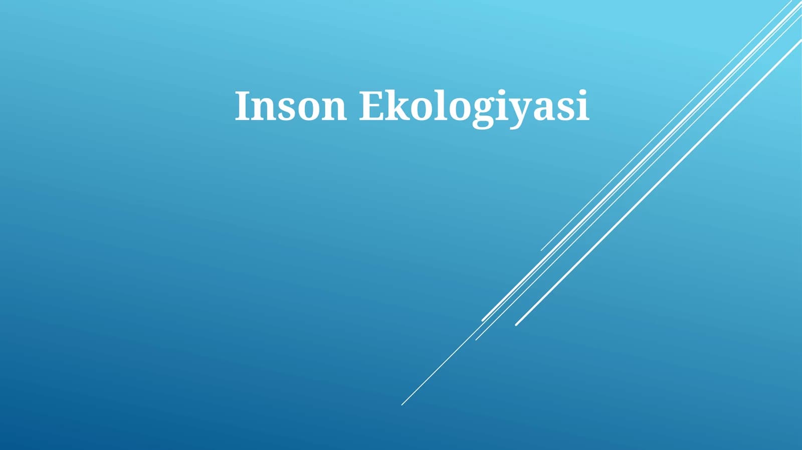 Inson Ekologiyasi