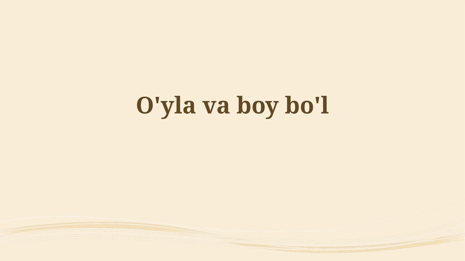 Boy va badavlat bo'lish falsafasini kashf etish