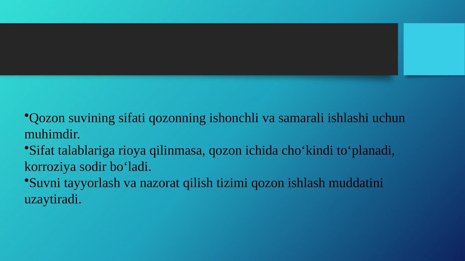 Qozon suvining sifati
