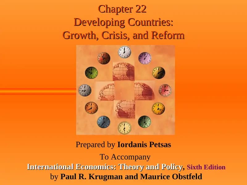 Developing Countries: Growth, Crisis, and Reform