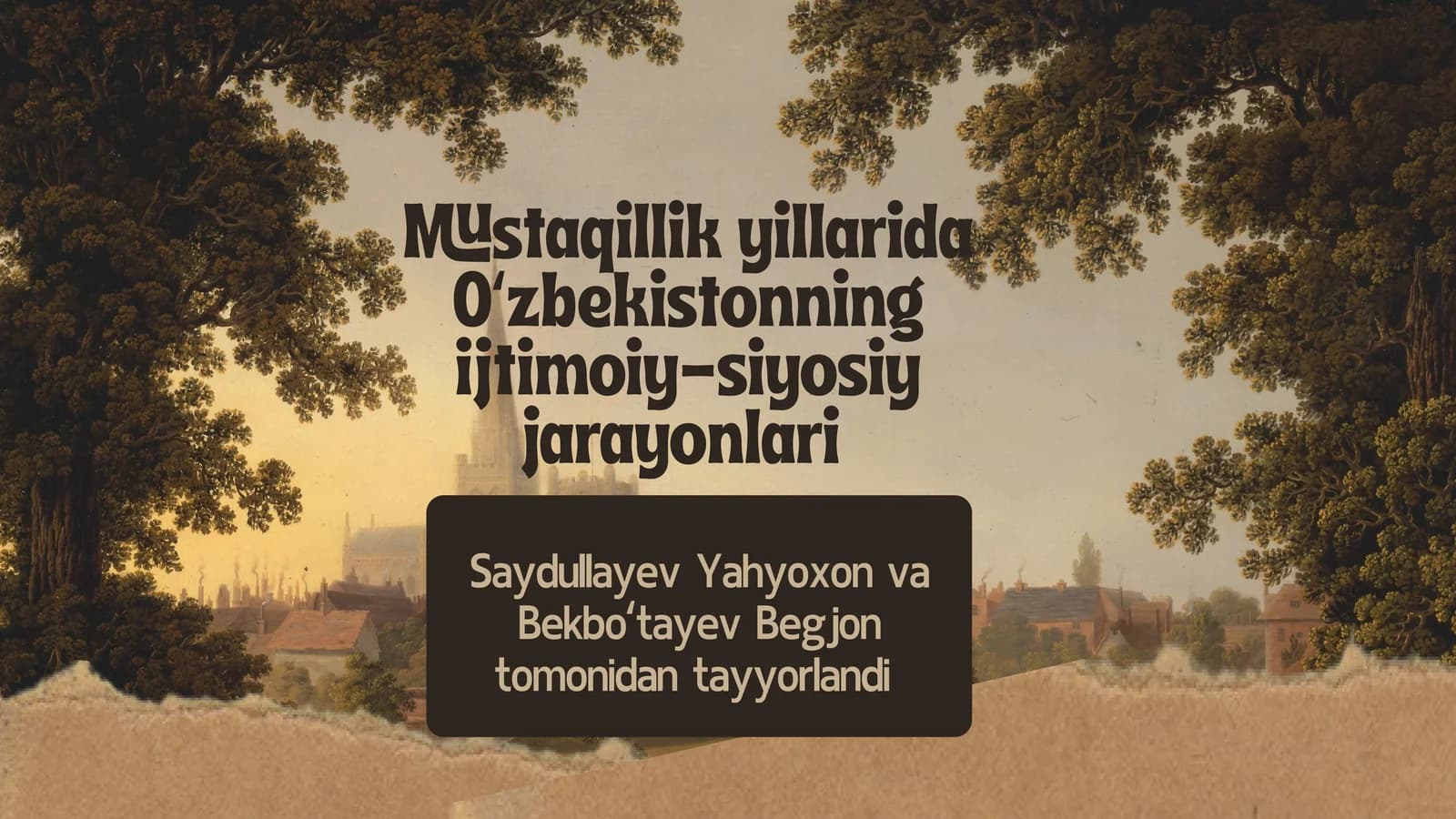 Oʻzbekistonning ijtimoiy-siyosiy jarayonlari