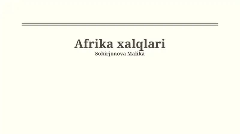 Afrika xalqlari