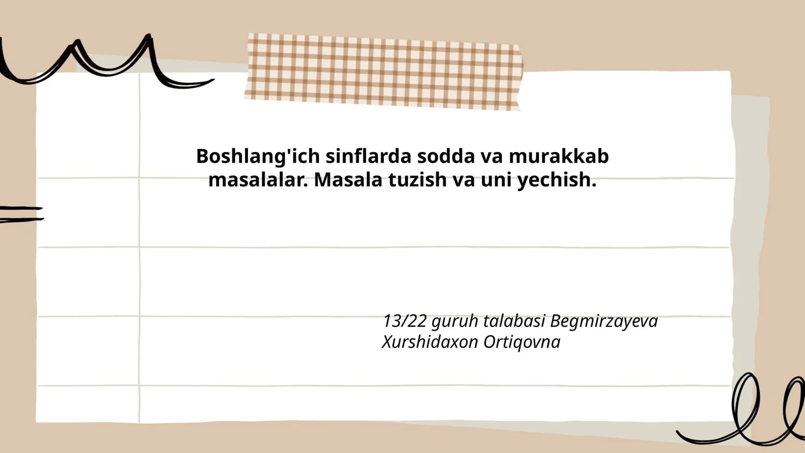 Masala Tuzish va Yechish Usullari