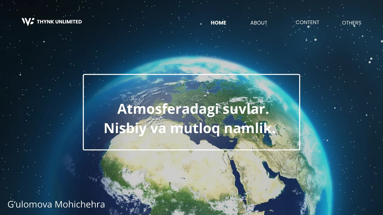 Atmosferadagi suvlar. Nisbiy va mutloq namlik