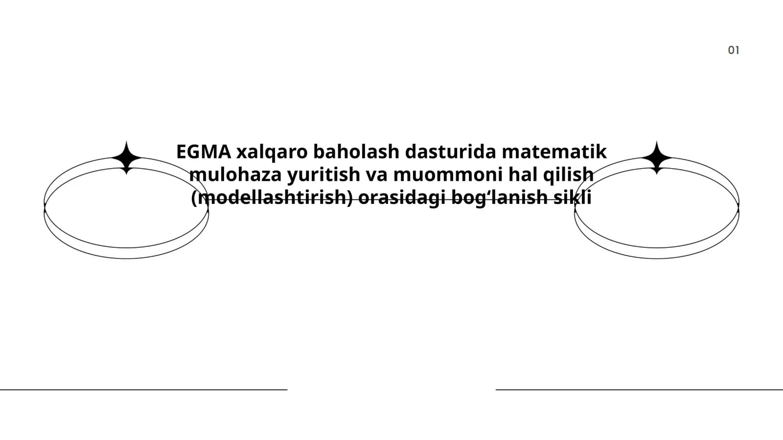 EGMA xalqaro baholash dasturida matematik mulohaza yuritish va muommoni hal qilish (modellashtirish) orasidagi bogʻlanish sikli