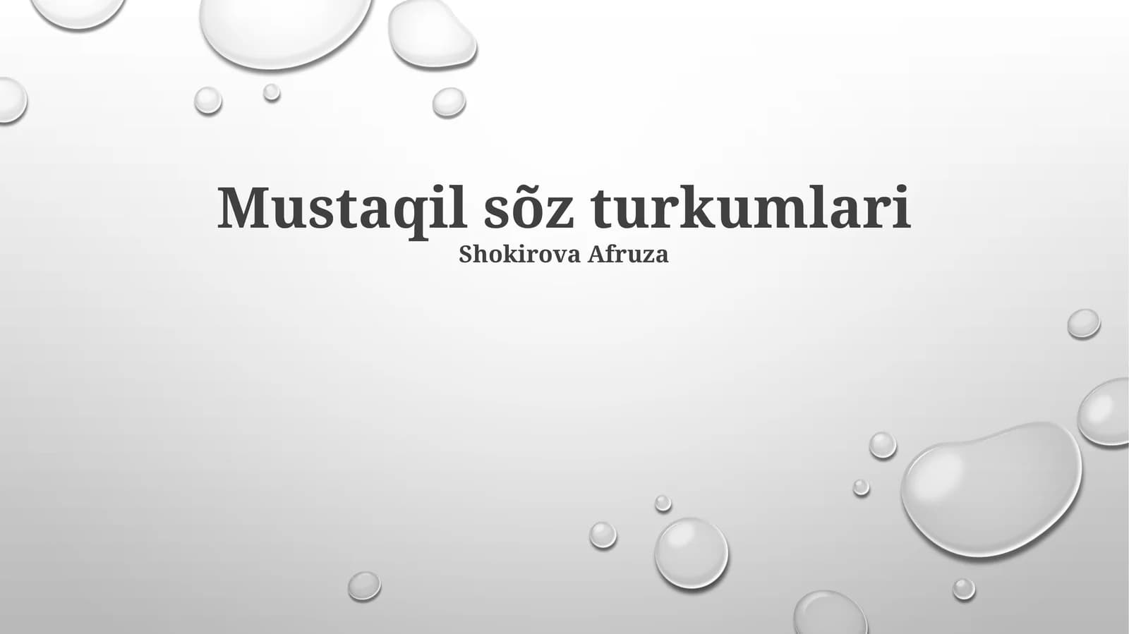 Mustaqil sõz turkumlari