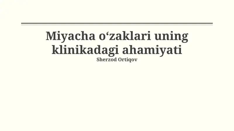Miyacha pedunkullari: Anatomiya va Fiziologiya