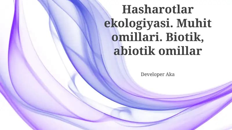 Hasharotlar ekologiyasi