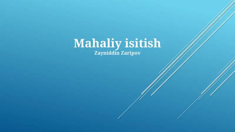 Mahaliy isitish