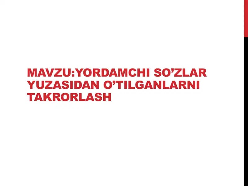 Yordamchi so‘zlar