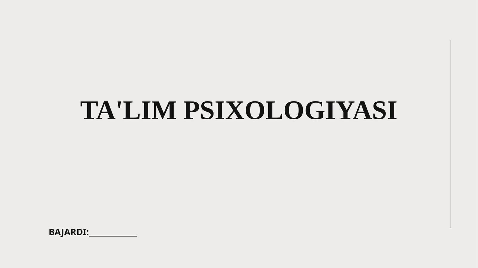 Ta'lim psixologiyasi