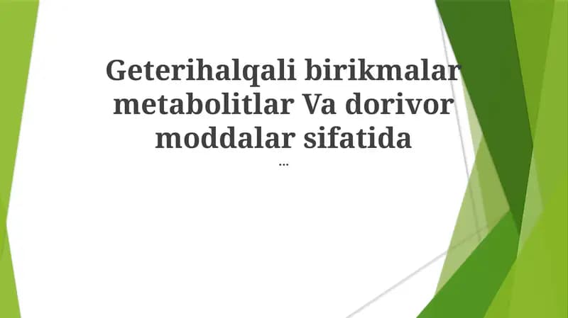 Geterotsiklik sintez usullari