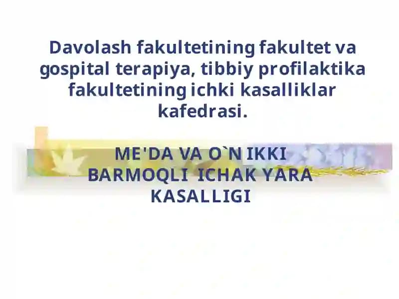 ME'DA VAO`N IKKIBARMOQLIICHAK YARAKASALLIGI