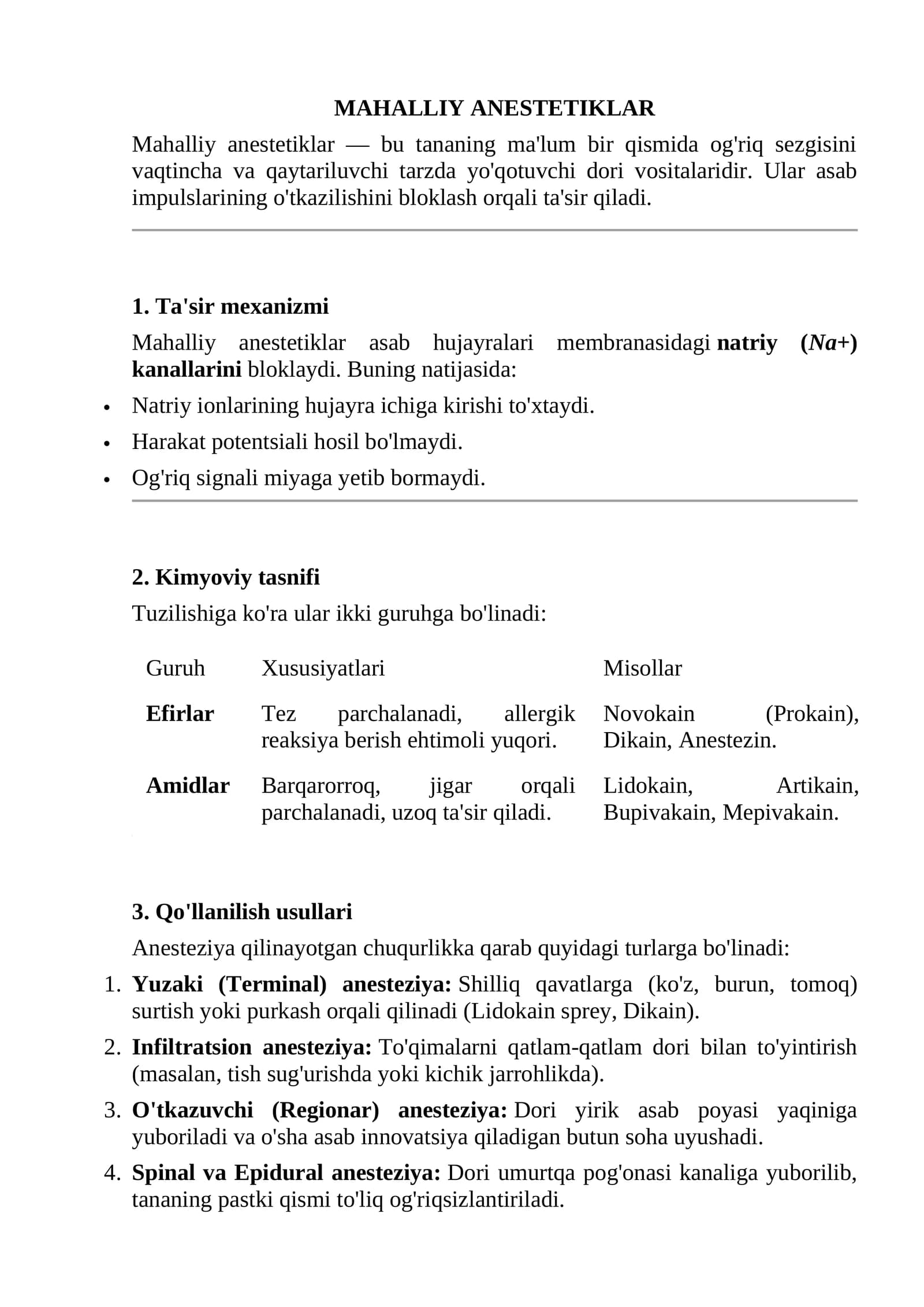 Mahalliy anestetiklar
