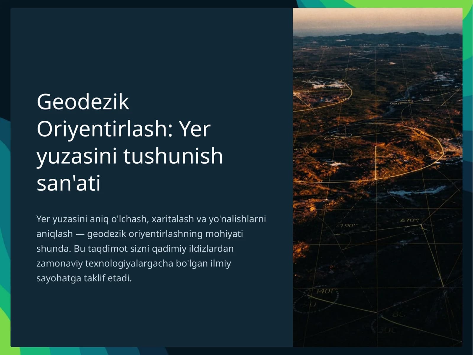 Geodezik Oriyentirlash: Yer yuzasini tushunish san'ati
