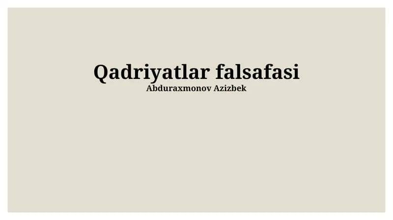 Qadriyatlar falsafasi