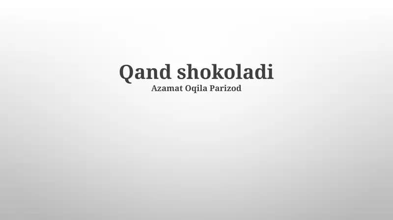 Shirinliklar va Shokolad Tarixi