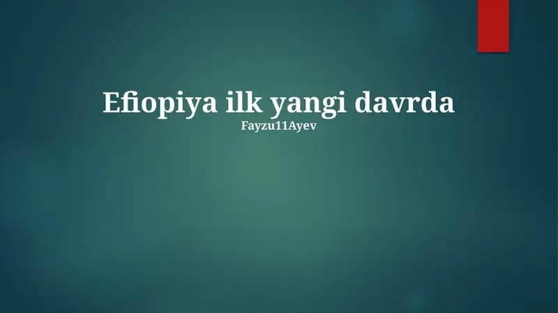 Efiopiya ilk yangi davrda