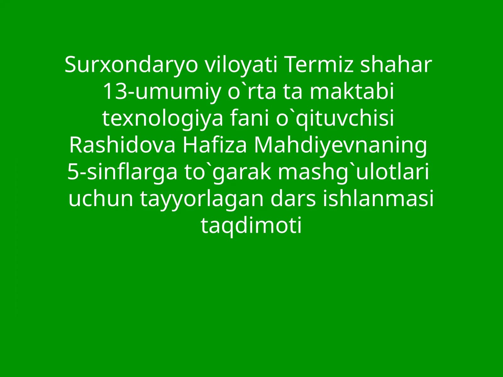 5-sinf Texnologiya fanidan Buterbrod va issiq ichimliklar tayyorlash. Nonushta uchun dasturxon tuzash dars ishlanma