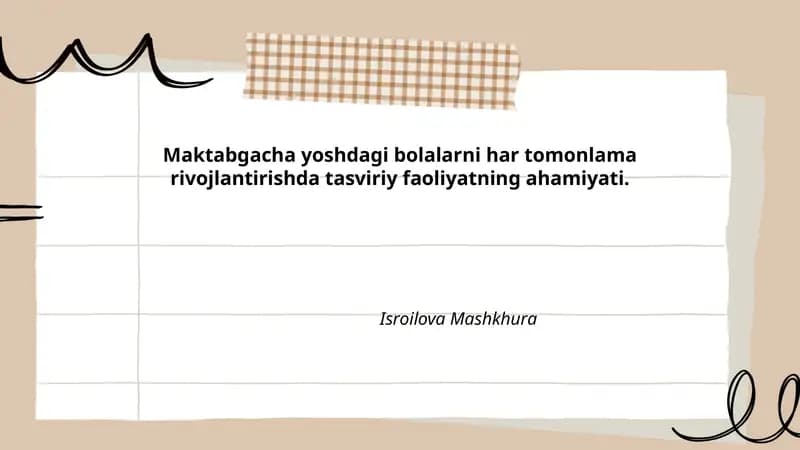Tasviriy Faoliyatning Ahamiyati