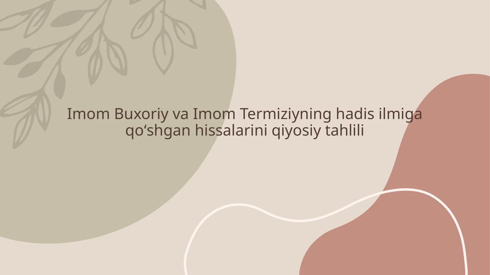 Imom Buxoriy va Imom Termiziyning hadisilmiga qoʻshgan hissalarini qiyosiy tahlili