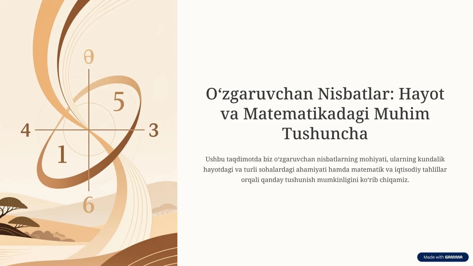 Oʻzgaruvchan Nisbatlar: Hayot va Matematikadagi Muhim Tushuncha
