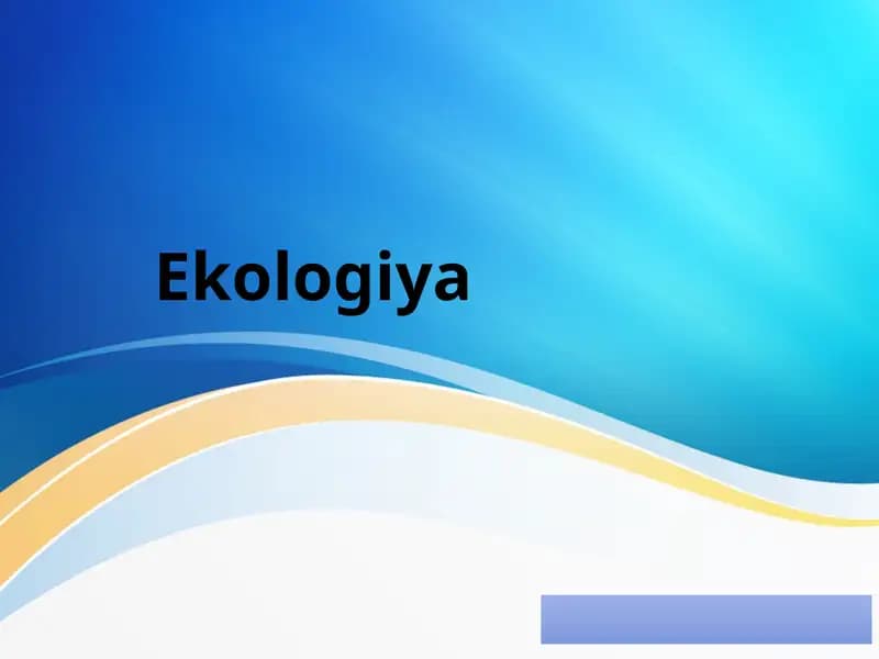 Ekologiya   Экология