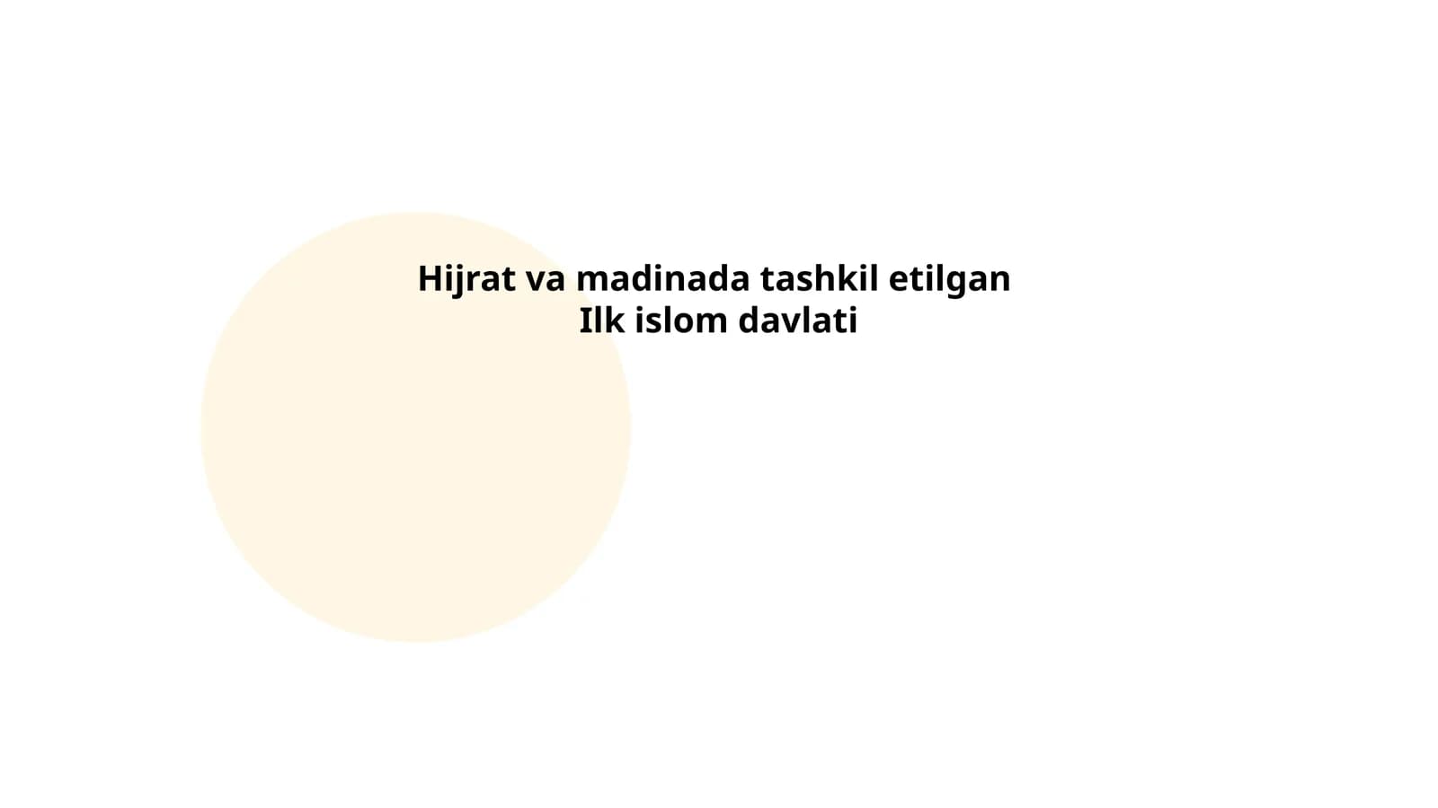 Hijrat va madinada tashkil etilgan Ilk islom davlati